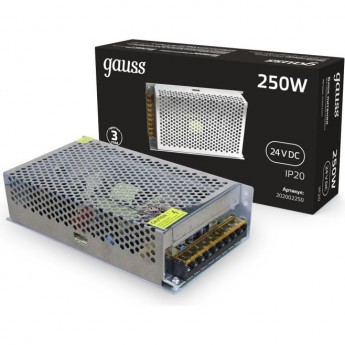 Блок питания GAUSS 250W 24V IP20 1/36 Блок питания GAUSS 250W 24V IP20 1/36