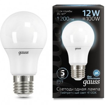 Лампа GAUSS BLACK LED A60 GLOBE 12W E27 4100K Лампа GAUSS BLACK LED A60 GLOBE 12W E27 4100K