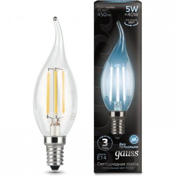 Лампа GAUSS LED BLACK FILAMENT CANDLE TAILED E14 5W 4100K Лампа GAUSS LED BLACK FILAMENT CANDLE TAILED E14 5W 4100K