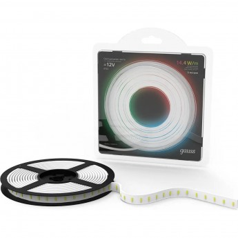 Лента GAUSS LED 5050/60-SMD 14.4W 12V DC RGB (блистер 5м) Лента GAUSS LED 5050/60-SMD 14.4W 12V DC RGB (блистер 5м)