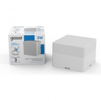 Модуль квадратный светодиодный GAUSS IP40 70*70*55мм 3W 280Лм 6500К Shop Lighting белый 1/100