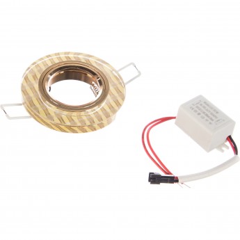 Светильник GAUSS BACKLIGHT BL080 Круг гран. Золотые нити/Золото, Gu5.3, LED 2700K 1/40 Светильник GAUSS BACKLIGHT BL080 Круг гран. Золотые нити/Золото, Gu5.3, LED 2700K 1/40