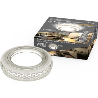 Светильник GAUSS BACKLIGHT BL142 круглый, Gu5.3, 3W, LED 3000K Светильник GAUSS BACKLIGHT BL142 круглый, Gu5.3, 3W, LED 3000K