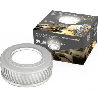 Светильник GAUSS BACKLIGHT BL143 круглый, Gu5.3, 3W, LED 3000K Светильник GAUSS BACKLIGHT BL143 круглый, Gu5.3, 3W, LED 3000K
