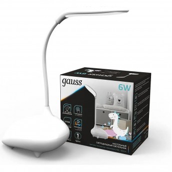Светильник настольный GAUSS QPLUS GTL701 6W 330lm 2700-6000K 5V Li-ion 1200mA диммируемый LED 1/10/30 белый Светильник настольный GAUSS QPLUS GTL701 6W 330lm 2700-6000K 5V Li-ion 1200mA диммируемый LED 1/10/30 белый