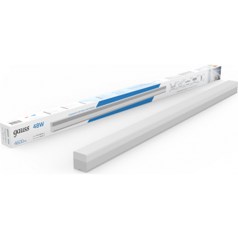 Светильник светодиодный матовый GAUSS IP40 1180*70*55мм 48W 4600Лм 6500K Shop Lighting белый 1/12 Светильник светодиодный матовый GAUSS IP40 1180*70*55мм 48W 4600Лм 6500K Shop Lighting белый 1/12